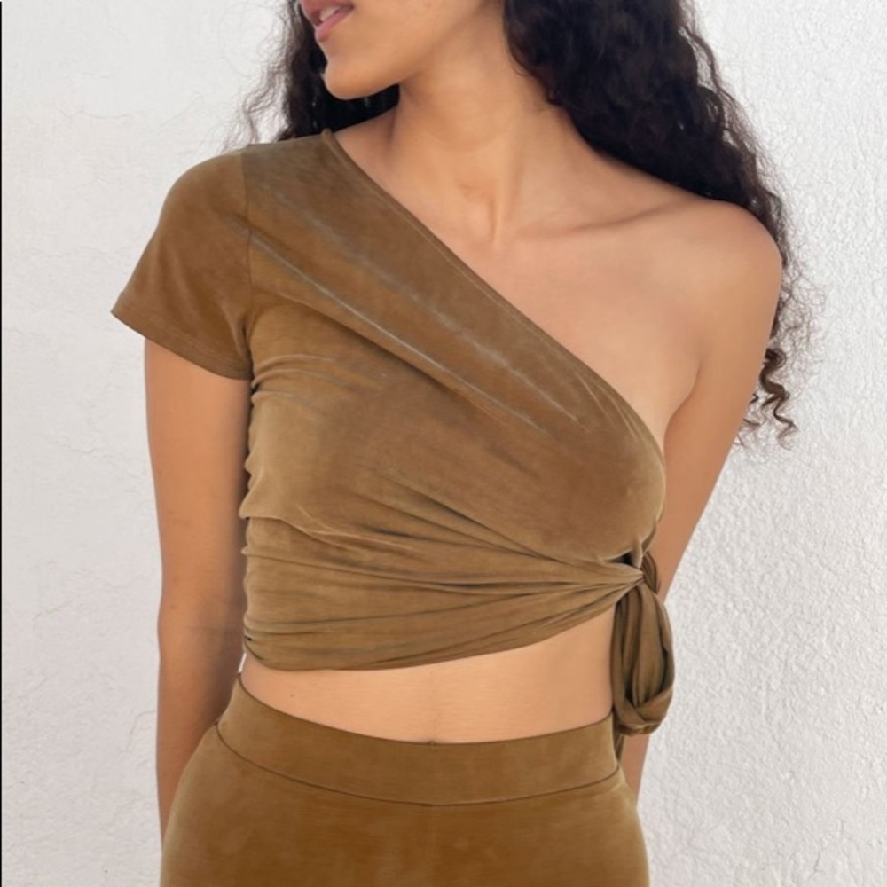 NWT Paloma Wool Carole 1-Shoulder Brown M